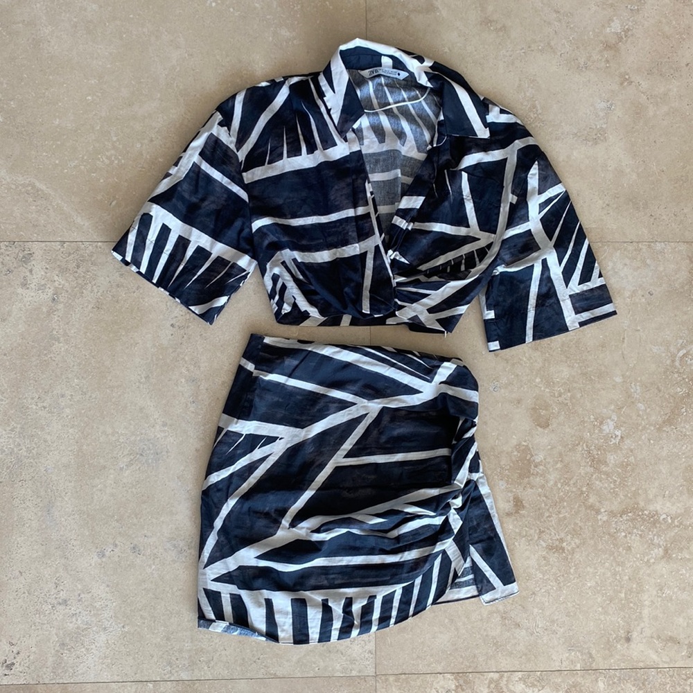 Zara asymmetrical skirt set